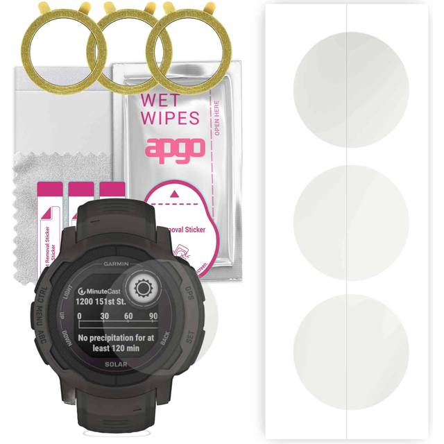 3x apgo Hydrogel Matte Screen Protector for Garmin Instinct 2 Solar, Hydrogel Film, Flexible, Soft TPU with positioning layer easy installation
