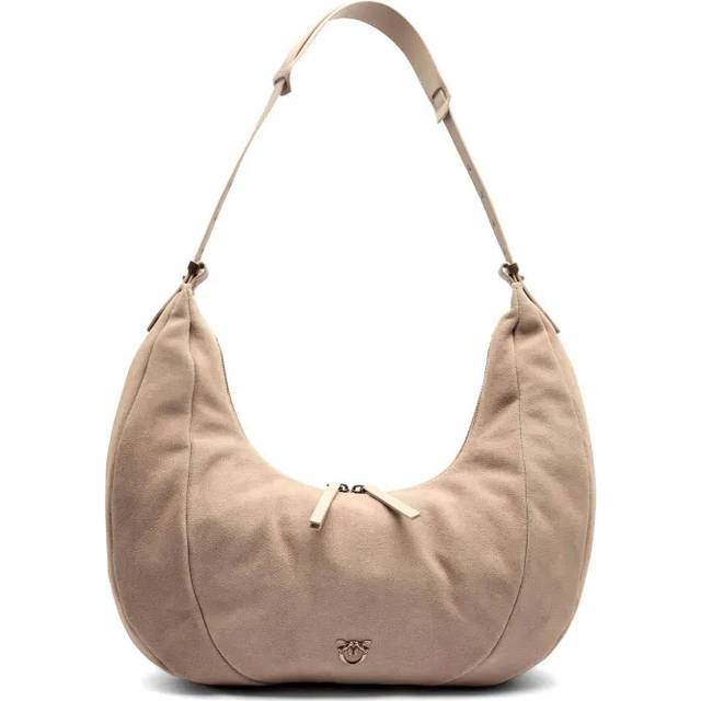 PINKO Slouchy Shoulder Bag Leather 40 cm beige