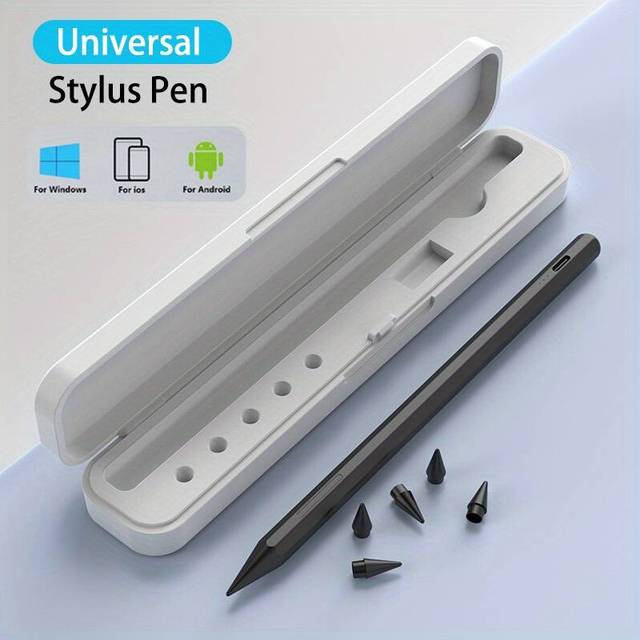 Rechargeable Stylus Pen - For iOS/Android/Windows - Black