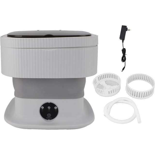 Mini Foldable Washer 60W 10L Capacity IPX4 Waterproof Portable Washing Machine for Dorm Travel gray