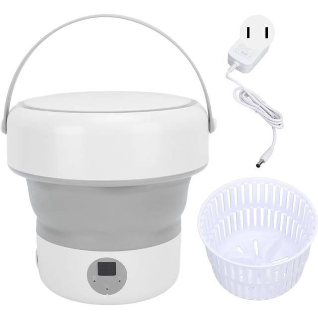 Mini Washer With Water Filter Basket Foldable Superior Stain Removal Small Portable Washing Machine white