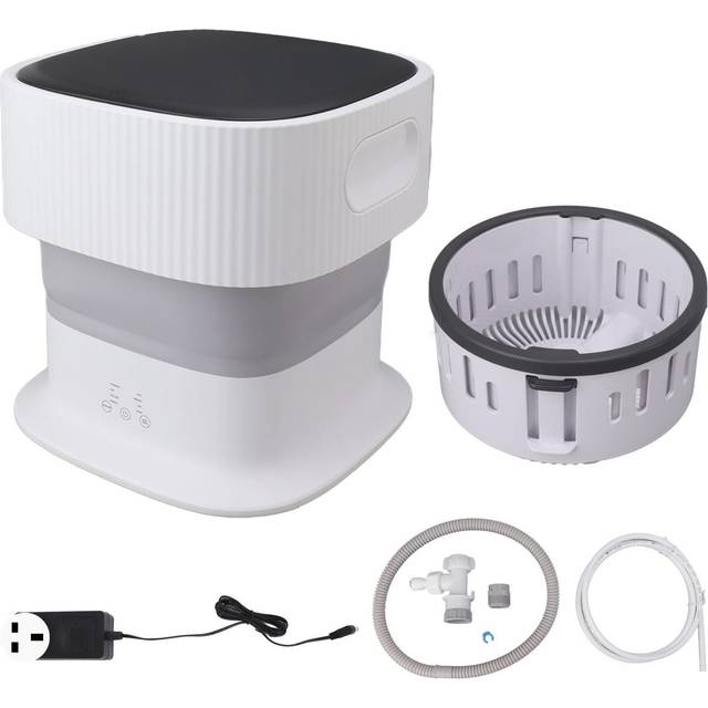Portable Mini Washing Machine 1KG Foldable Laundry Washer with Drain Basket for Travel Apartment RV