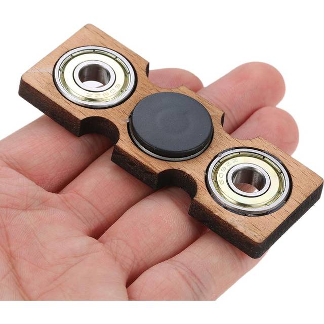 Fidget Hand Finger Spinner Spin Widget Fokus EDC Fick Skrivbordsleksak Rektangel Träpresent till ADHD