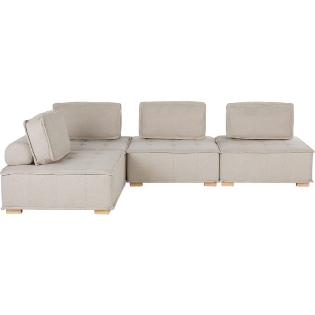 Beliani 4 Seater Modular Fabric Corner Sofa Beige Tibro, Brown