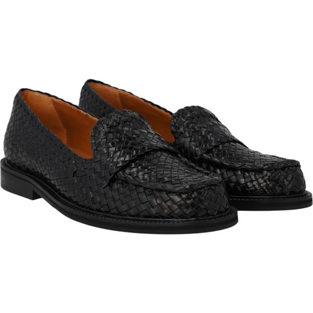 ANGULUS Håndflettet Penny Loafer Dam Stl. 36 - Loafers Från Magasin - 2072 Black (36)