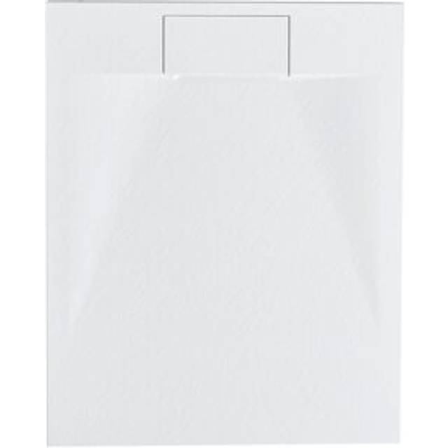 Beliani - Minimalist Shower Tray with Drain smc Natural Stone Effect White 80 x 100 x 3 cm Azzurro