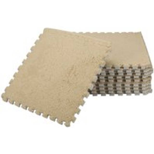 Tlily - 10 Piece Interlocking Foam eva Fuzzy Mat Flooring Carpet Tiles for Kids - perfect Nursery DéCor, Baby Room, Playroom and Room