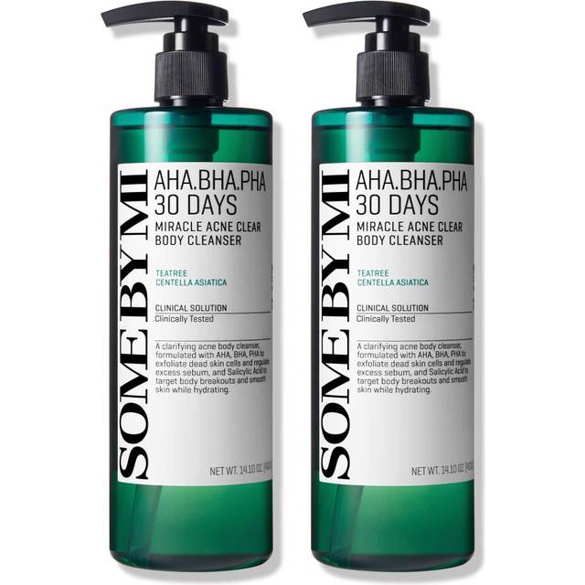 SOME BY MI AHA BHA PHA 30 Days Miracle Acne Clear Body Cleanser  Pack of 2  Mild Exfoliating Daily Acne Body Wash for Acne Prone Skin  Deep Cleanses B