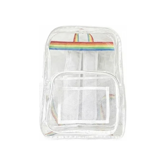 Two-Piece Suit Portable Multifunctional Bag Unisex Rainbow White