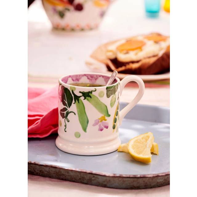 Seconds Peas & Beans 1/2 Pint Mug - Unique Handmade & Handpainted English Earthenware Tea/Coffee Mug | Emma Bridgewater