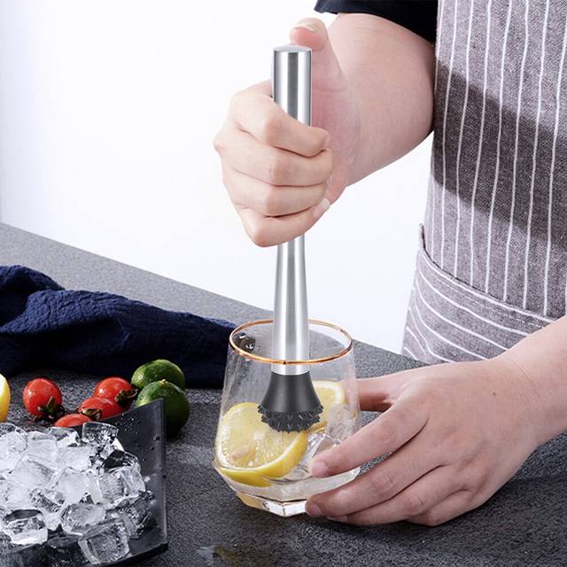 Rostfritt stål is kross stång citron cocktail hammare kross vin muddler blandning pinne barware verktyg - 25cm