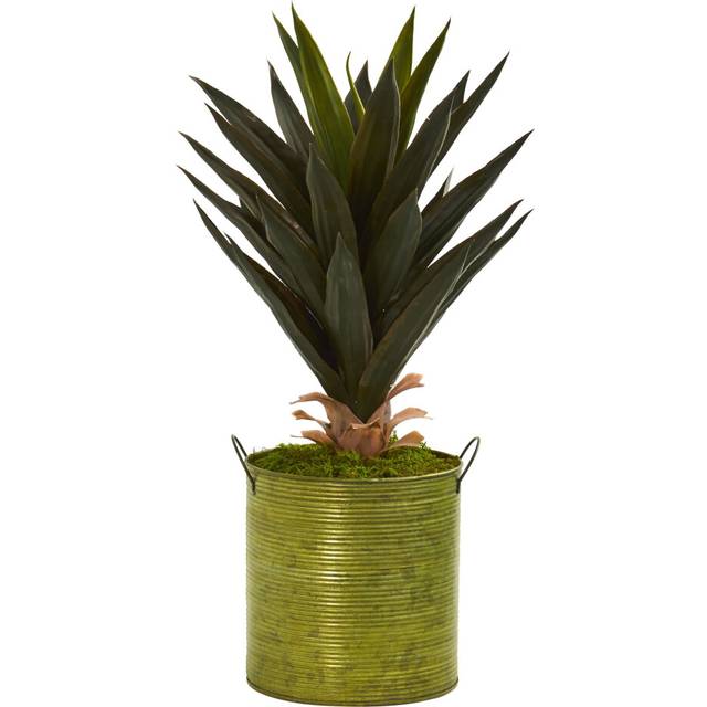 "23"""" Agave Artificial Plant in Green Metal Planter"