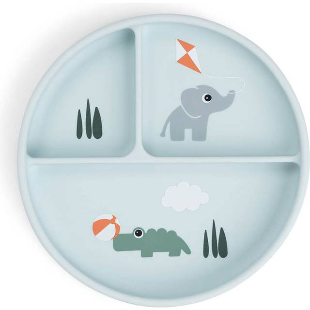 Done by Deer Silicone Stick and Stay compartment plate Playground, One Colour