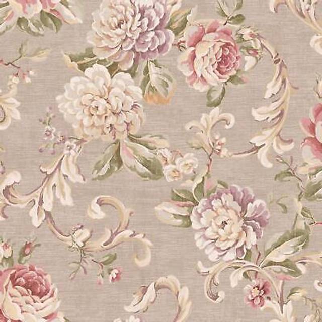Seabrook floral rose silver wallpaper flowers botanical acrylic coated paper