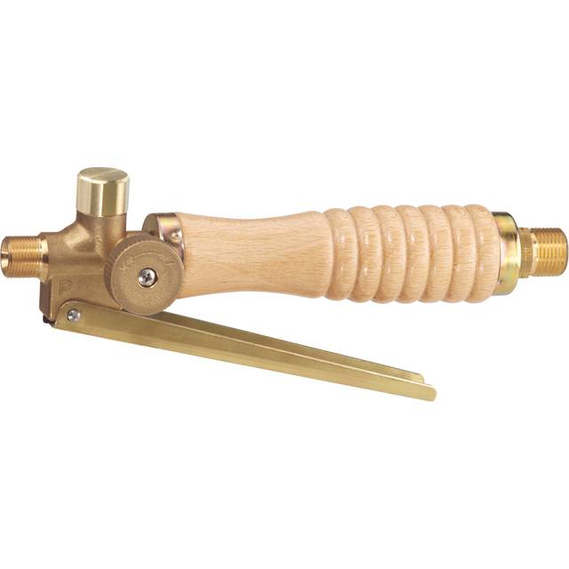 Handbrennergriff Typ 099 aus Holz AG G 3/8 KN mit langem Hebel