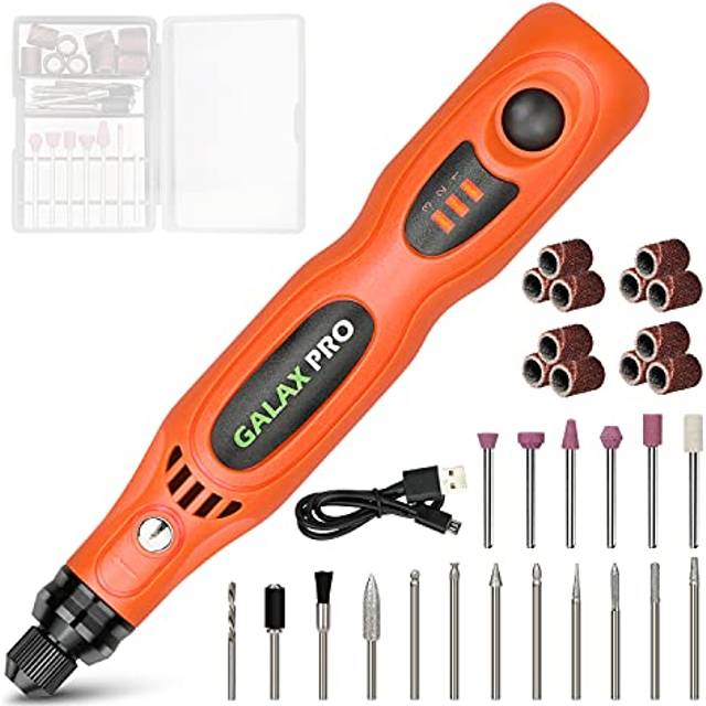 GALAX PRO 3.6V Lithium Ion Mini Cordless Rotary Tool Kit, 3 Adjustable Speed, USB Charging Cable and 31 Accessories for Drilling, Grinding, Clean