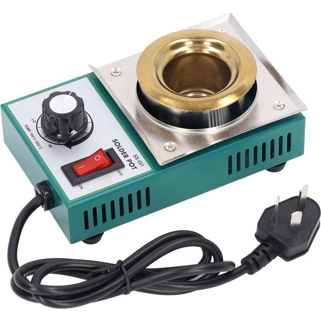 150W Round Solder Pot Stainless Steel Ti Plating Electronic Soldering Bath  AC