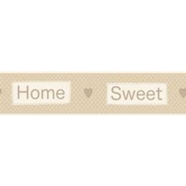 Fun4Walls Home Sweet Home Wallpaper Border Self Adhesive Beige Cream Polka Dots