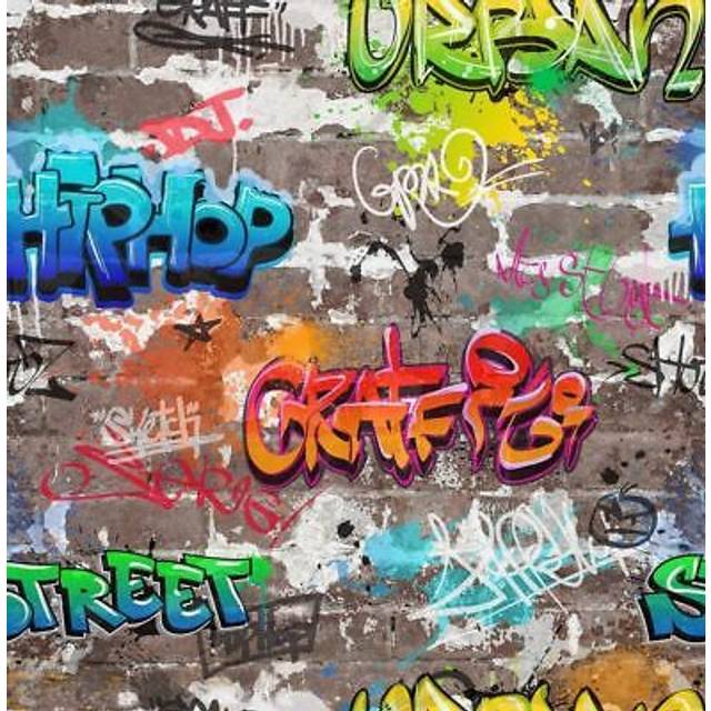 Graffiti Wallpaper Urban Brick Luxury Heavyweight Fine Decor