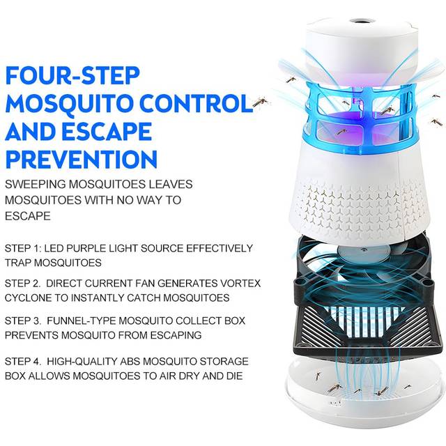 Bug Zapper Outdoor Electric Mosquito Zapper with 7 LED Purple Light Mosquito Killer Fly Zapper black
