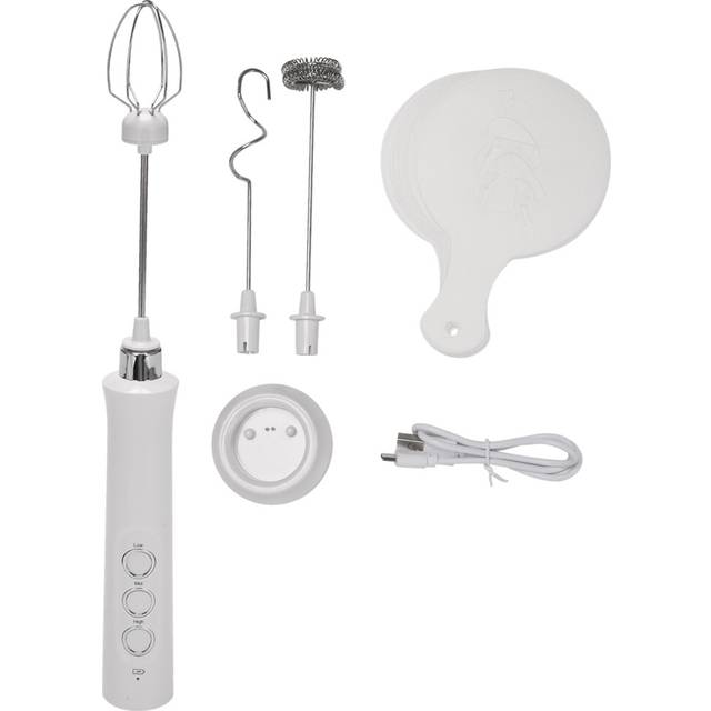 USB Electric Milk Frother 3 Speeds Cappuccino Coffee Foamer Whisk Handheld Egg Beater Hot Chocolate Latte Drink