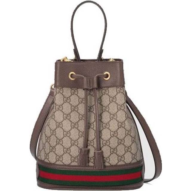 (WMNS) Gucci Ophidia Logo Stripe Webbing Canvas Drawstring handbag Small / Brown Classic 550621-96I3B-8745 - Creamy - F
