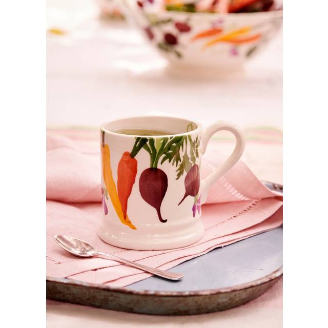 Emma Bridgewater Seconds Carrots & Beets 1/2 Pint Mug - Unique Handmade & Handpainted English Earthenware Tea/Coffee Mug