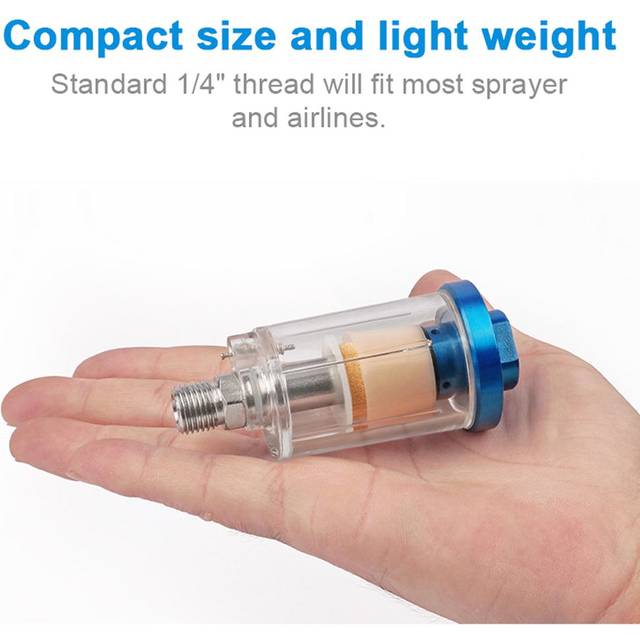 Mini 1/4       Water Oil Separator Inline Air Hose Filter Moisture Trap Compressor Sprayer Pneumatic multicolour