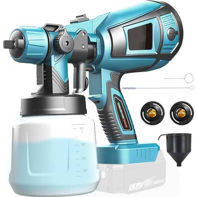Cordless Paint Sprayer Compatible with Makita 18V Battery, Spray Paint Gun 1000ml, 3 Spray Patterns Paint Sprayer for Walls and Ceilings, Glazes and