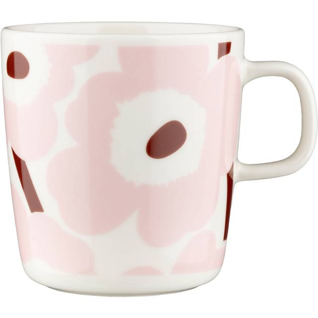 Marimekko - Unikko mugg 40 cl vit/rosa/kastanj
