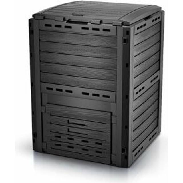 VOUNOT Compost Bin Garden, Plastic Composters Outdoor, Black, 300L