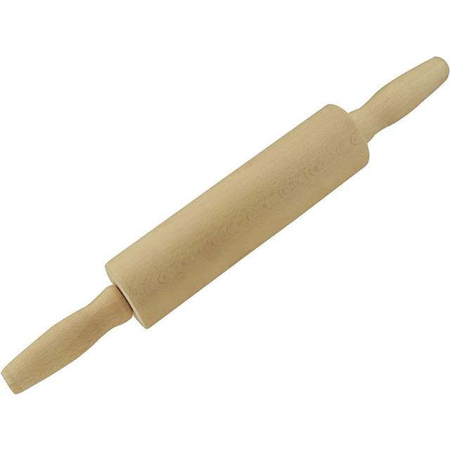 (Revolving End - 42cm) Natural Wood Wooden Rolling Pin Large and Small Pastry Chapati Cooking Baking