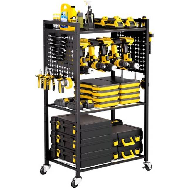 VEVOR 4-tier Tool Organizer Cart on Wheels 150 lbs Garage Cart for Workshop