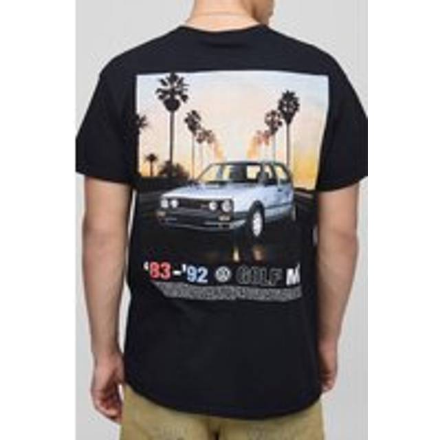 Mens Black Oversized Volkswagen Golf GTI License Printed T-Shirt