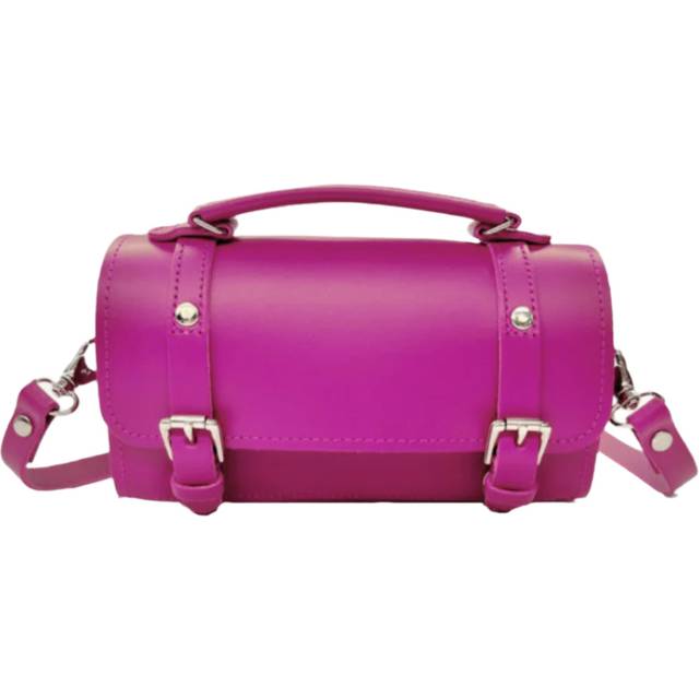 Handmade Leather Bowler Bag - Magenta - magenta