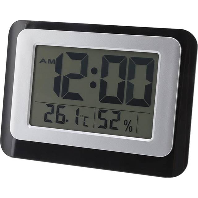 Digital Clock Large Display Blue Backlight Temperature Humidity Function Wall Mounted Alarm Clock