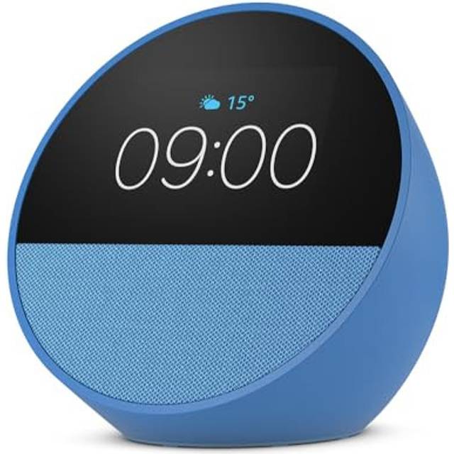 Amazon Echo Spot 2024 Smart alarm clock + Alexa (Ocean Blue)