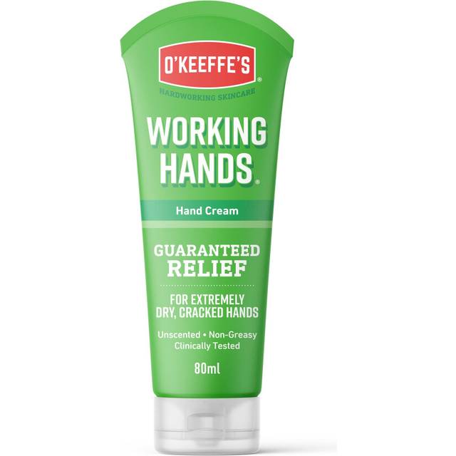 O'Keeffe's Working Hands, 80ml Tube - Hand Cream for Extremely Dry, Cracked Hands | Instantly Levels, Creates a Protective Layer & Prevents Loss