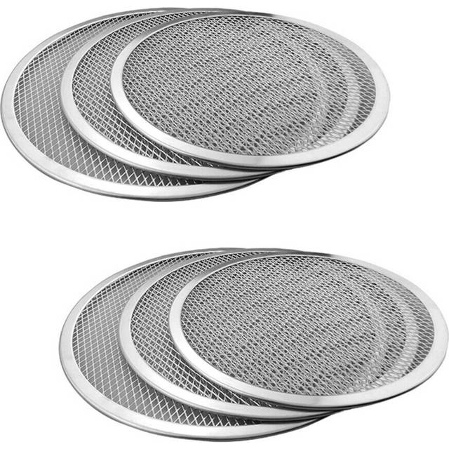 2 x Professional Round Pizza Oven Baking Tray Grill Rack Mesh Net