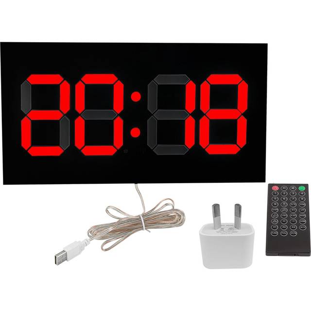 Household Acrylic Digital 3D Clock Remote Control Perpetual Calendar Alarm Clock Single Red Digit