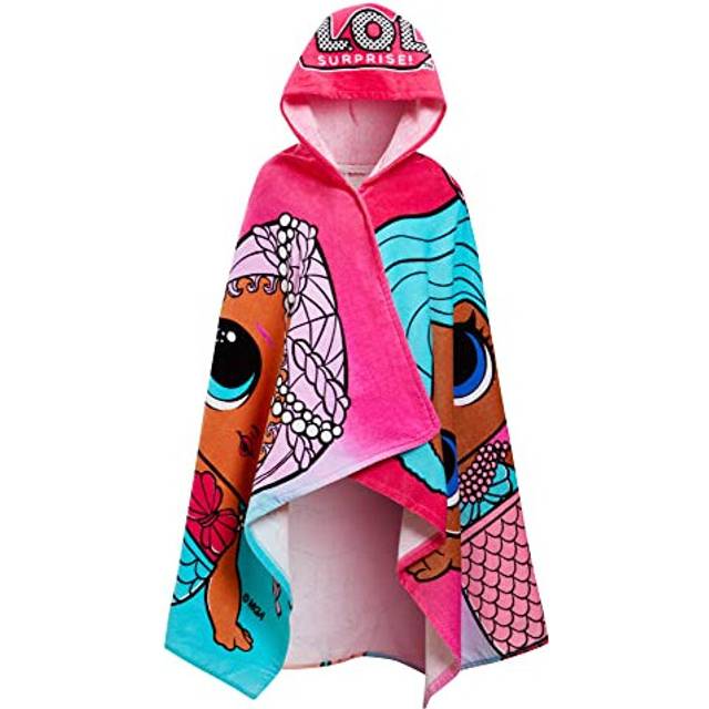LOL Surprise Dolls Hooded Girls Bath Towel 100% Cotton Childs Pink Poncho Large Beachtowel Bathing Towel Kids Swimming Wrap