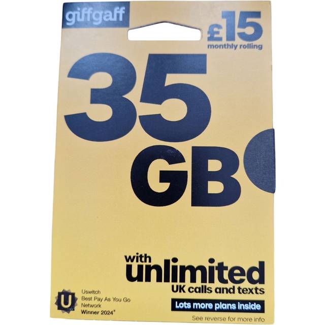 giffgaff 50GB Pay As You Go Sim Card