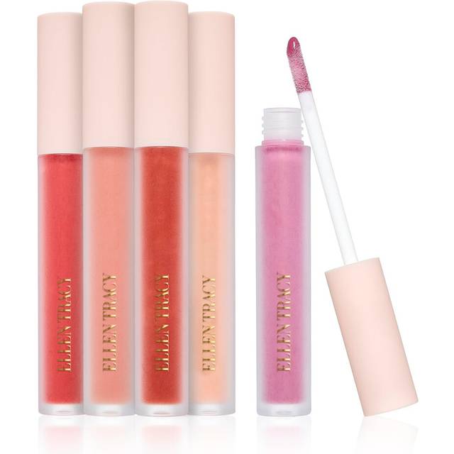 ELLEN TRACY 5Piece Tinted Lip Gloss Set  LongLasting Color 010 fl oz Each Pink Bow Collection