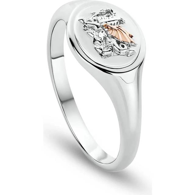 Royal Clogau Sterling Silver Welsh Dragon Ring - M