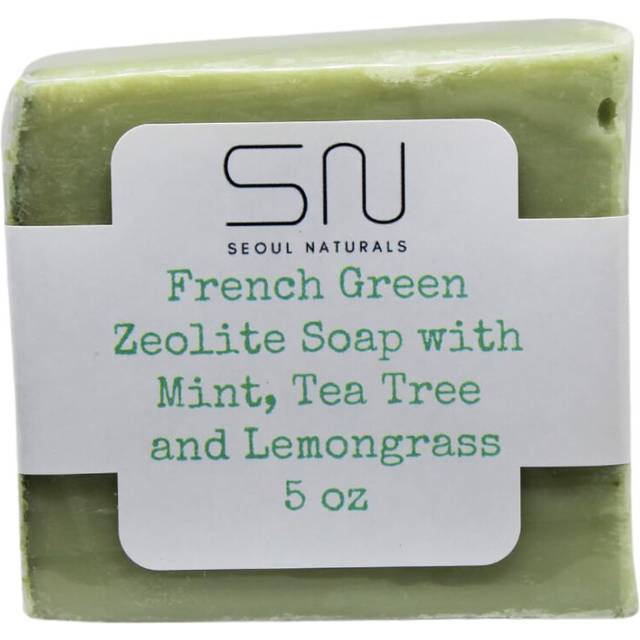 Seoul Naturals French Green Zeolite Soap with Mint  Tea Tree and Lemongrass  k beauty  5 oz