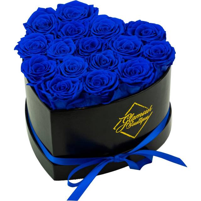 GLAMOUR BOUTIQUE 16Piece Forever Flowers Heart Shape Box  Preserved Roses  Immortal Roses That Last A Year  Eternal Rose Pres
