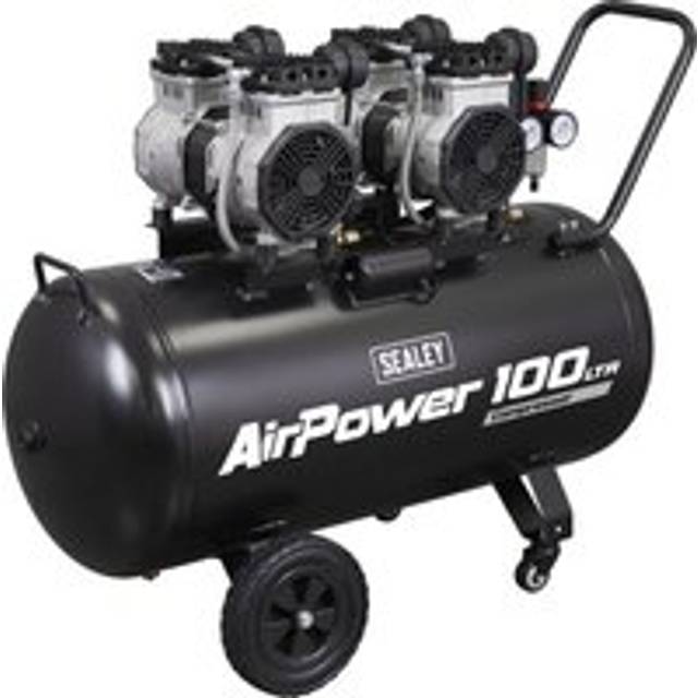 SAC10001S 100L Oil Free Low Noise Direct Drive Air Compressor 2 x 2hp - Sealey