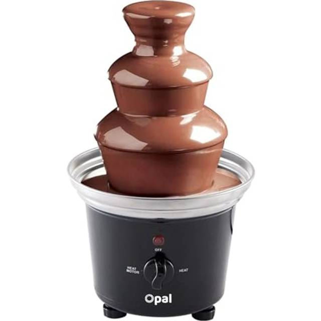 Opal Large Size Stainless Steel Chocolate Fountain 500ml 90w Fondue Set Electric 3-Tier Machine with Hot Melting Pot Base OCF17
