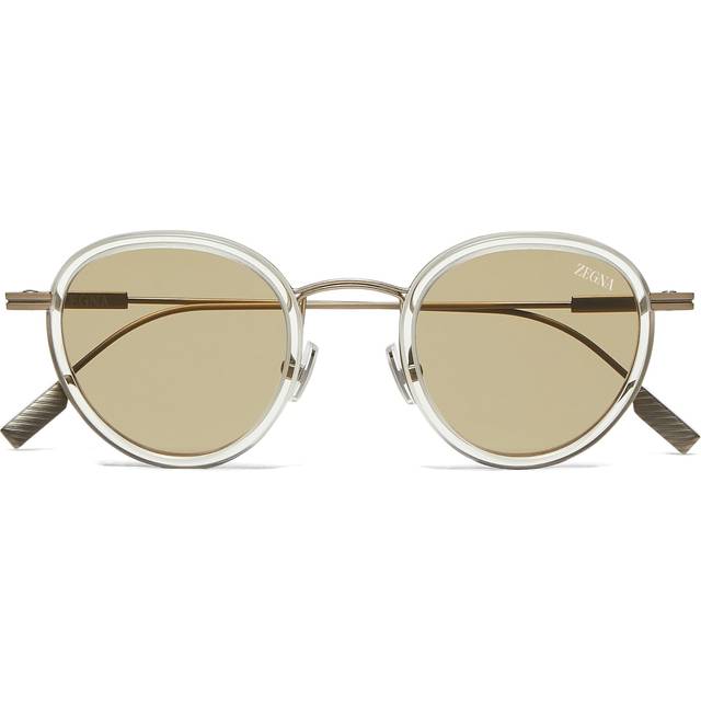 Lunettes de Soleil en Titane et Acétate Beige Clair Transparent - ONE SIZE