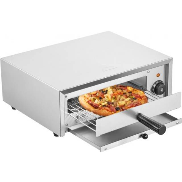 VEVOR Kommerzieller Pizzaofen Backofen 305mm Edelstahl Elektrisch 1 Drehknopf